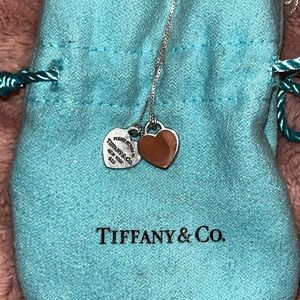 Pink Tiffany and Co mini pendant necklace